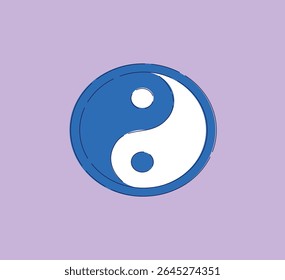 The Yin Yang Symbol is beautifully displayed on a calming purple background, enhancing its meaning