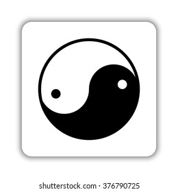 Yin yang symbol  - black vector icon