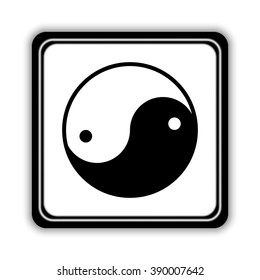Yin yang symbol  - black vector icon