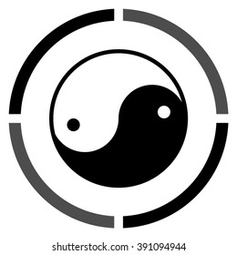 Yin yang symbol  - black vector icon