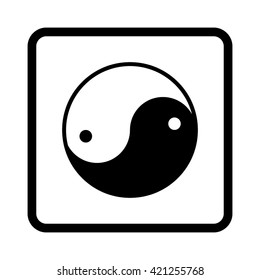 Yin yang symbol  - black vector icon