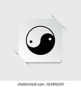 Yin yang symbol  - black vector icon