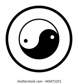 Yin yang symbol  - black vector icon