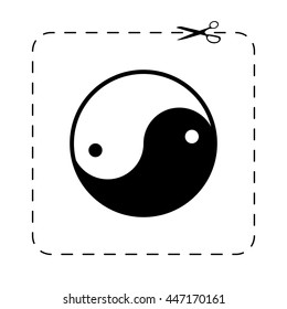 Yin yang symbol  - black vector icon