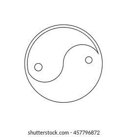 Yin yang symbol  - black vector icon