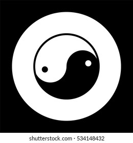 Yin yang symbol  - black vector icon