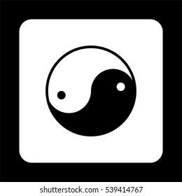 Yin yang symbol  - black vector icon