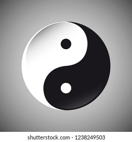 yin yang symbol black and white vector illustration EPS10