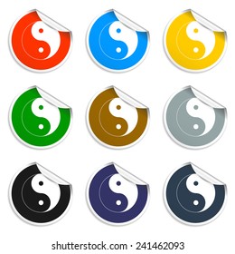 Yin Yang Symbol - Black and White Vector Illustration