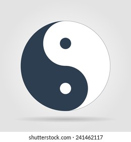 Yin Yang Symbol - Black and White Vector Illustration