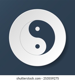 Yin Yang Symbol - Black and White Vector Illustration
