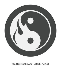 Yin yang symbol in black and white circle representing harmony balance