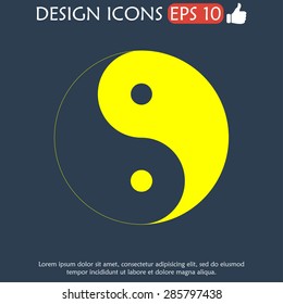 Yin Yang Symbol - Black and White Vector Illustration