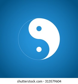 Yin Yang Symbol - Black and White Vector Illustration