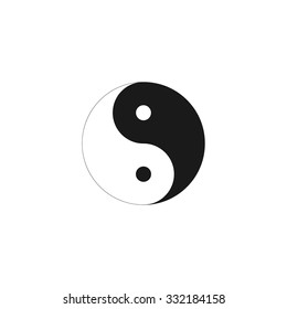 Yin Yang Symbol - Black and White Vector Illustration