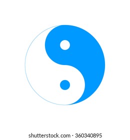 Yin Yang Symbol - Black and White Vector Illustration