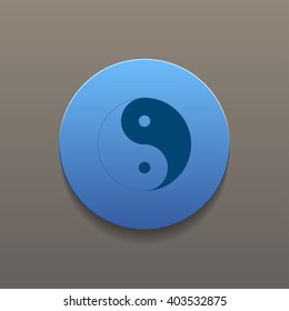 Yin Yang Symbol - Black and White Vector Illustration