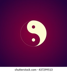 Yin Yang Symbol - Black and White Vector Illustration