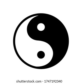 Yin Yang symbol with border. Vector.