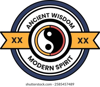 a yin and yang symbol in the center in the style of sign illustrations