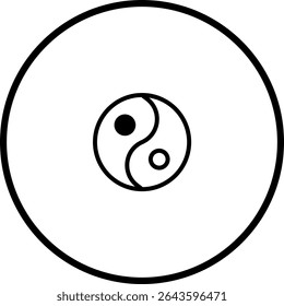 Yin Yang Symbol in Circle Representing Balance and Harmony in Traditional Chinese Philosophy