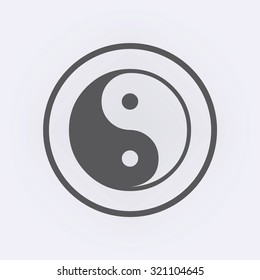 Yin yang symbol in circle . Vector illustration