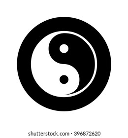 Yin yang symbol in circle . Vector illustration