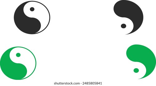 yin yang symbol with different colors	
