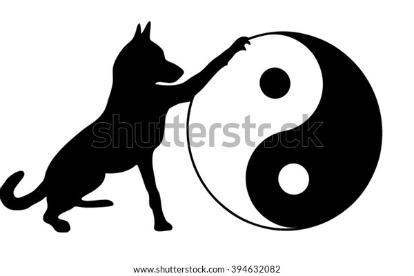 Download Yin Yang Symbol Dog Stock Vector Royalty Free 394632082