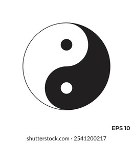 yin yang symbol flat icon vector