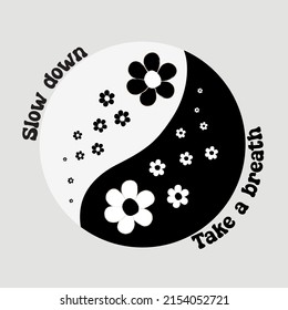 Yin-Yang-Symbol mit positiven Anführungszeichen