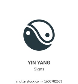 Yin yang symbol glyph icon vector on white background. Flat vector yin yang symbol icon symbol sign from modern signs collection for mobile concept and web apps design.