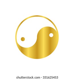 Yin yang symbol - gold vector icon