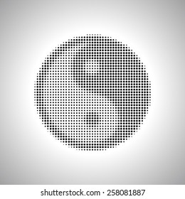 Yin Yang symbol with halftone effect