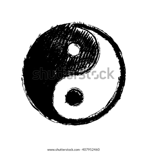 Yin Yang Symbol Hand Drawing Stock Vector Royalty Free