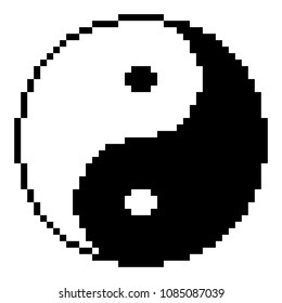 Yin yang symbol of harmony and balance of cube .