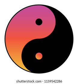 Yin yang symbol of harmony and balance with water color effect .