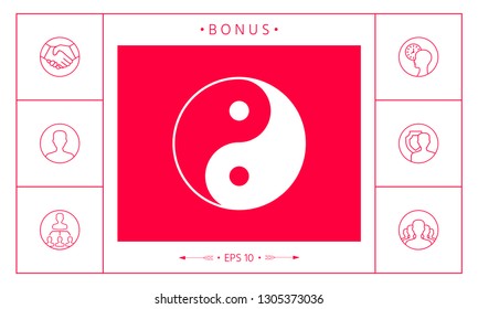 Yin yang symbol of harmony and balance. Graphic elements for your design