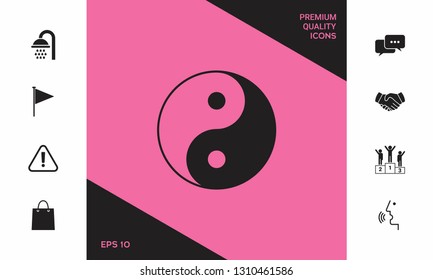 Yin yang symbol of harmony and balance. Graphic elements for your design