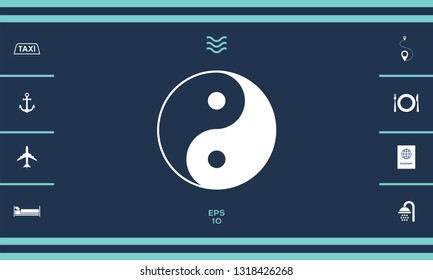 Yin yang symbol of harmony and balance. Graphic elements for your design