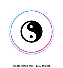 Yin Yang symbol of harmony and balance icon isolated on white background. Circle white button. Vector Illustration