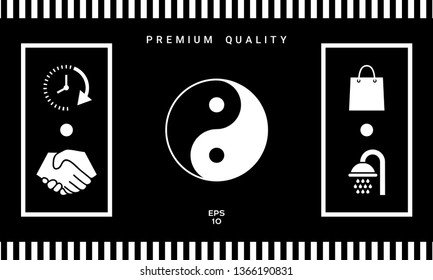 Yin yang symbol of harmony and balance. Graphic elements for your design