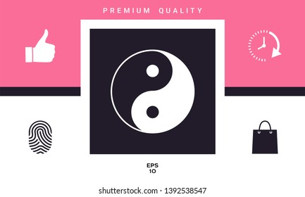 Yin yang symbol of harmony and balance. Graphic elements for your design