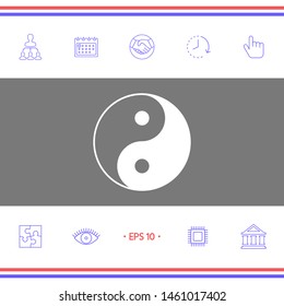 Yin yang symbol of harmony and balance. Graphic elements for your design