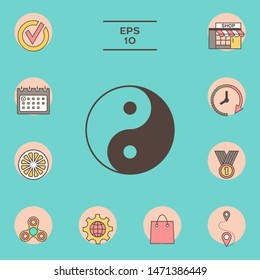 Yin yang symbol of harmony and balance. Graphic elements for your design