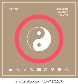 Yin yang symbol of harmony and balance. Graphic elements for your design