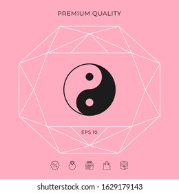 Yin yang symbol of harmony and balance. Graphic elements for your design