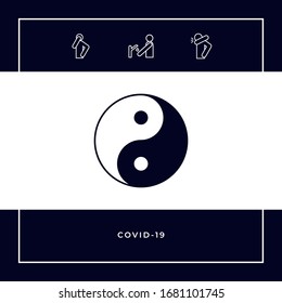 Yin yang symbol of harmony and balance. Graphic elements for your design