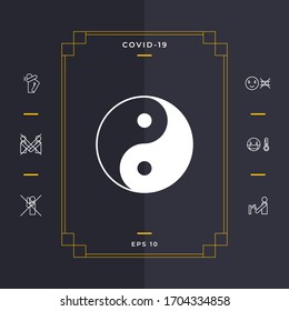 Yin yang symbol of harmony and balance. Graphic elements for your design