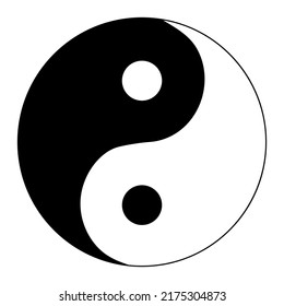 Yin yang is a symbol of harmony and balance. Vector illustration.